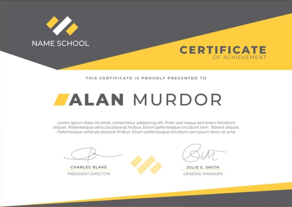 Delivery Certificate